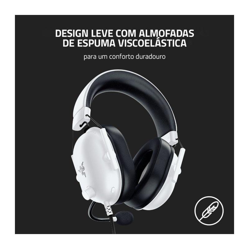 Headset Gamer Razer BlackShark V2 X Xbox, Drivers 50mm, Branco